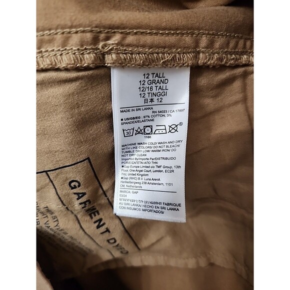 GAP Downtown Khaki Pants Womens 12 Tall Light Brown Stretch - Picture 7 of 8